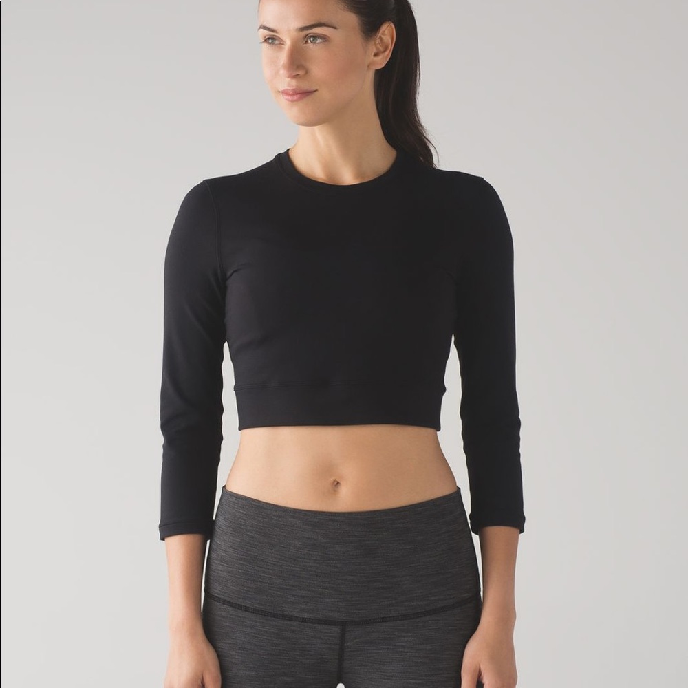 lululemon Long Sleeve Black Crop Top